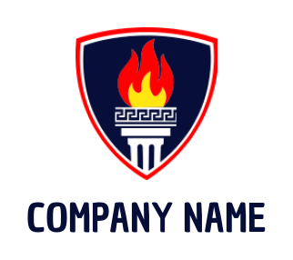 insurance logo maker fire torch in shield - logodesign.net