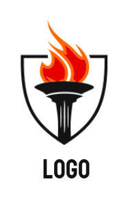 education logo online fire torch in shield - logodesign.net