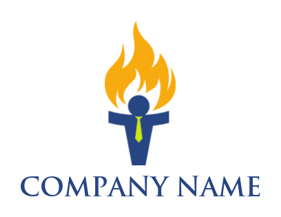 employment logo image fire torch made of abstract person 