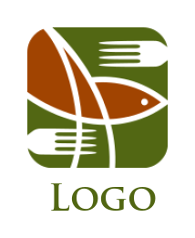 make a restaurant logo fish & fork - logodesign.net