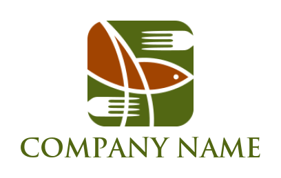 make a restaurant logo fish & fork - logodesign.net