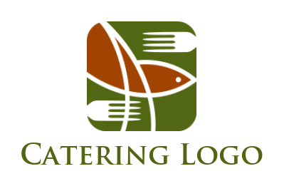 make a restaurant logo fish & fork - logodesign.net