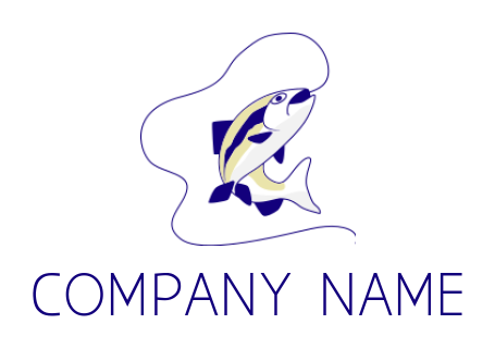 seafood restaurant logo maker with line in mouth