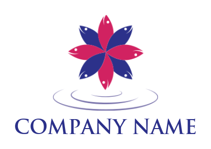 pet logo icon fishes forming lotus flower - logodesign.net