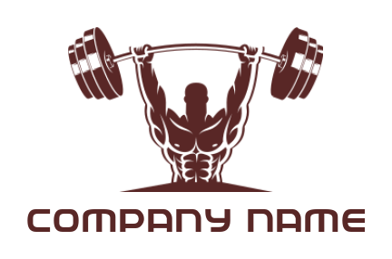 fitness logo maker muscular man holding dumbbell 