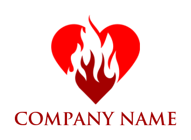 create a dating logo flame in heart - logodesign.net