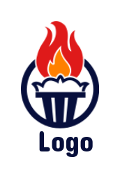 Education logo flame in torch