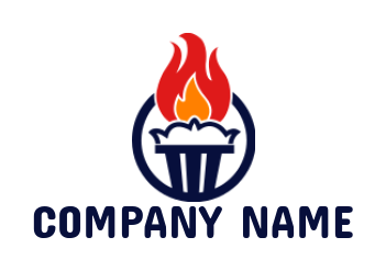 Education logo flame in torch