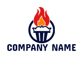 education logo maker flame in torch - logodesign.net