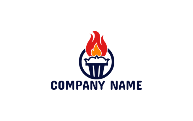 education logo maker flame in torch - logodesign.net