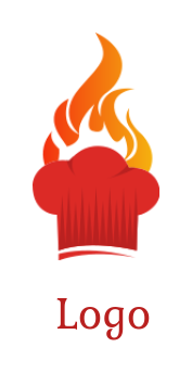 restaurant logo icon flaming chef hat - logodesign.net