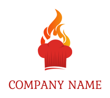 restaurant logo icon flaming chef hat - logodesign.net