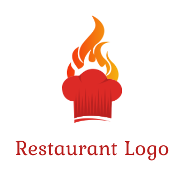 restaurant logo icon flaming chef hat - logodesign.net