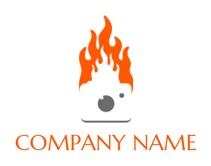 photography logo online flaming negative space camera - logodesign.net