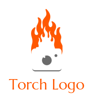 photography logo online flaming negative space camera - logodesign.net