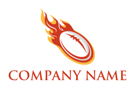 sports logo icon flaming football ball - logodesign.net