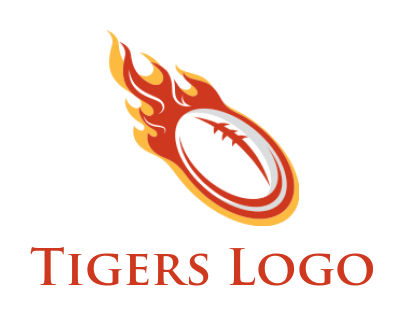 sports logo icon flaming football ball - logodesign.net