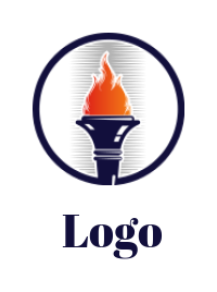 education logo maker of flaming torch in circle
