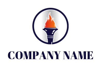 education logo maker flaming torch in circle - logodesign.net