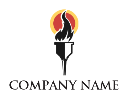 consulting logo maker flaming torch in sun - logodesign.net