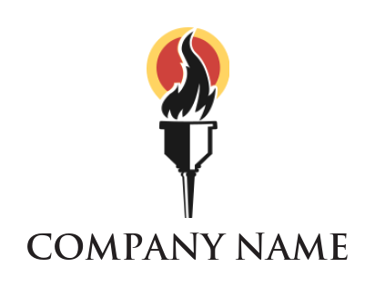 consulting logo maker flaming torch in front of sun - logodesign.net