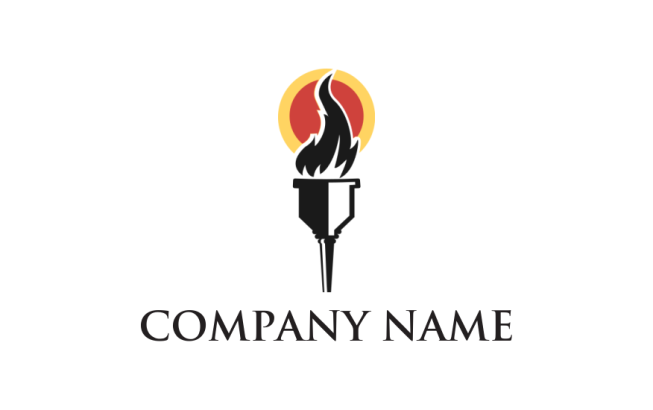 consulting logo maker flaming torch in sun - logodesign.net