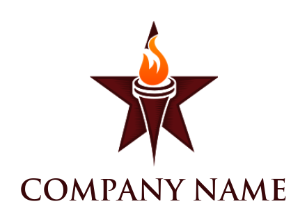 education logo icon flaming torch in star - logodesign.net