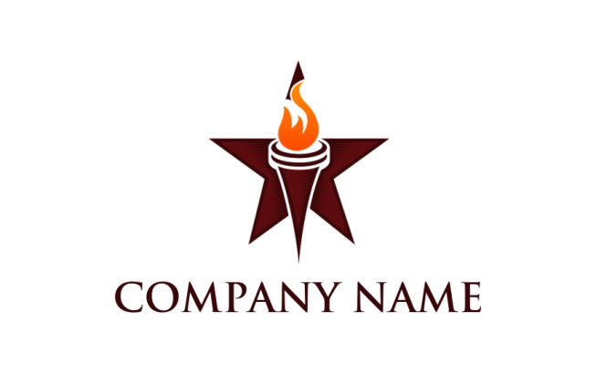education logo icon flaming torch in star - logodesign.net