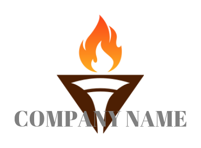flaming torch in triangle 