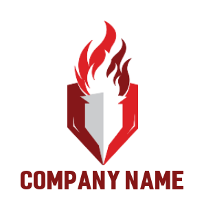 consulting logo of flaming torch inside shield