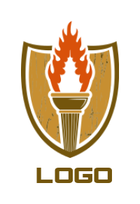 insurance logo symbol flaming torch merged with shield - logodesign.net