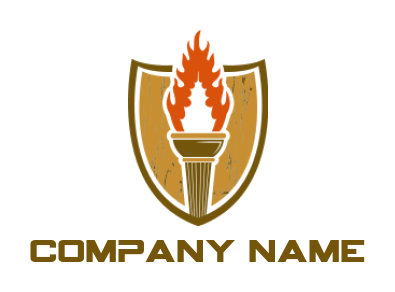 insurance logo symbol flaming torch merged with shield - logodesign.net