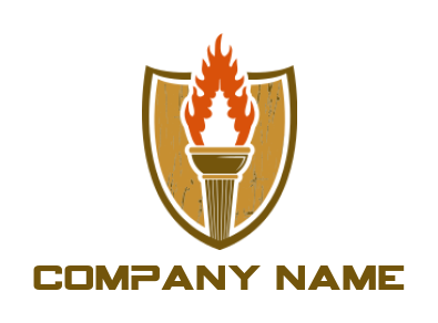 insurance logo symbol flaming torch merged with shield - logodesign.net