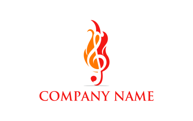 flaming treble clef logo generator 