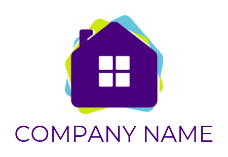 real estate logo flat design house with chimney
