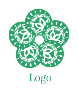 spa logo maker floral circles forming mandala