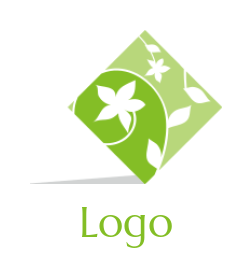 create a landscape logo floral design in rhombus - logodesign.net