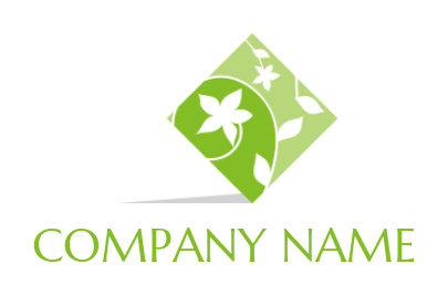 create a landscape logo floral design in rhombus - logodesign.net