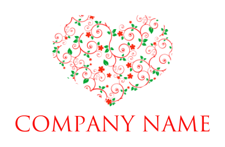 Floral heart logo maker for matchmaking firm