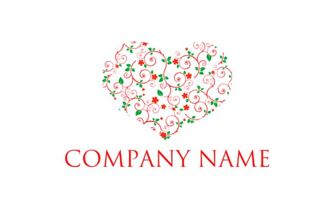 Floral heart logo maker for matchmaking firm