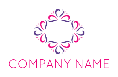 make a beauty logo floral ornaments forming rhombus