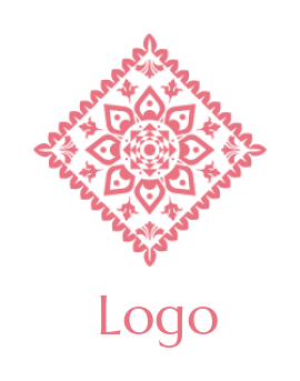 make a spa logo flower pattern inside diamond mandala