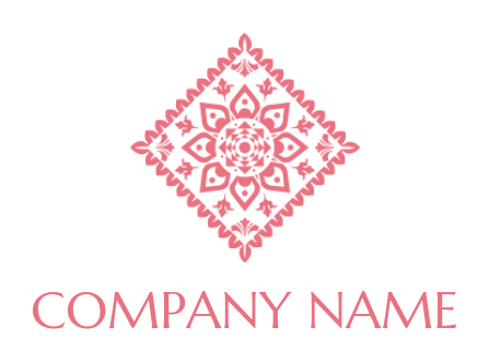 make a spa logo flower pattern inside diamond mandala