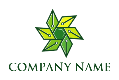 make an IT logo icon flower petals of pen nibs