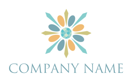 gemstones logo icon flower with cross gemstones