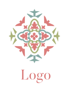 Beauty logo flowers and leaves in rhombus shape