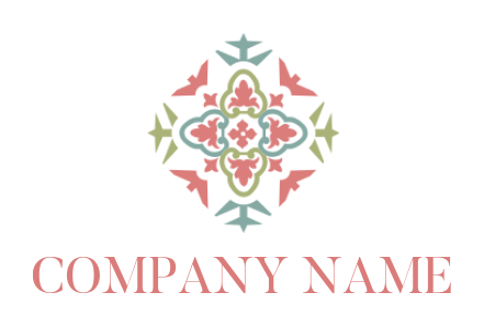 Beauty logo flowers and leaves in rhombus shape