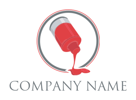 beauty logo icon pouring nail paint in circle