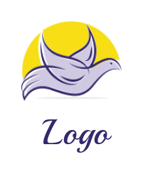 generate a pet logo icon flying dove and sun