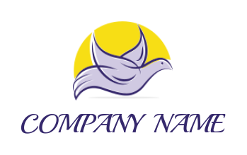 generate a pet logo icon flying dove and sun